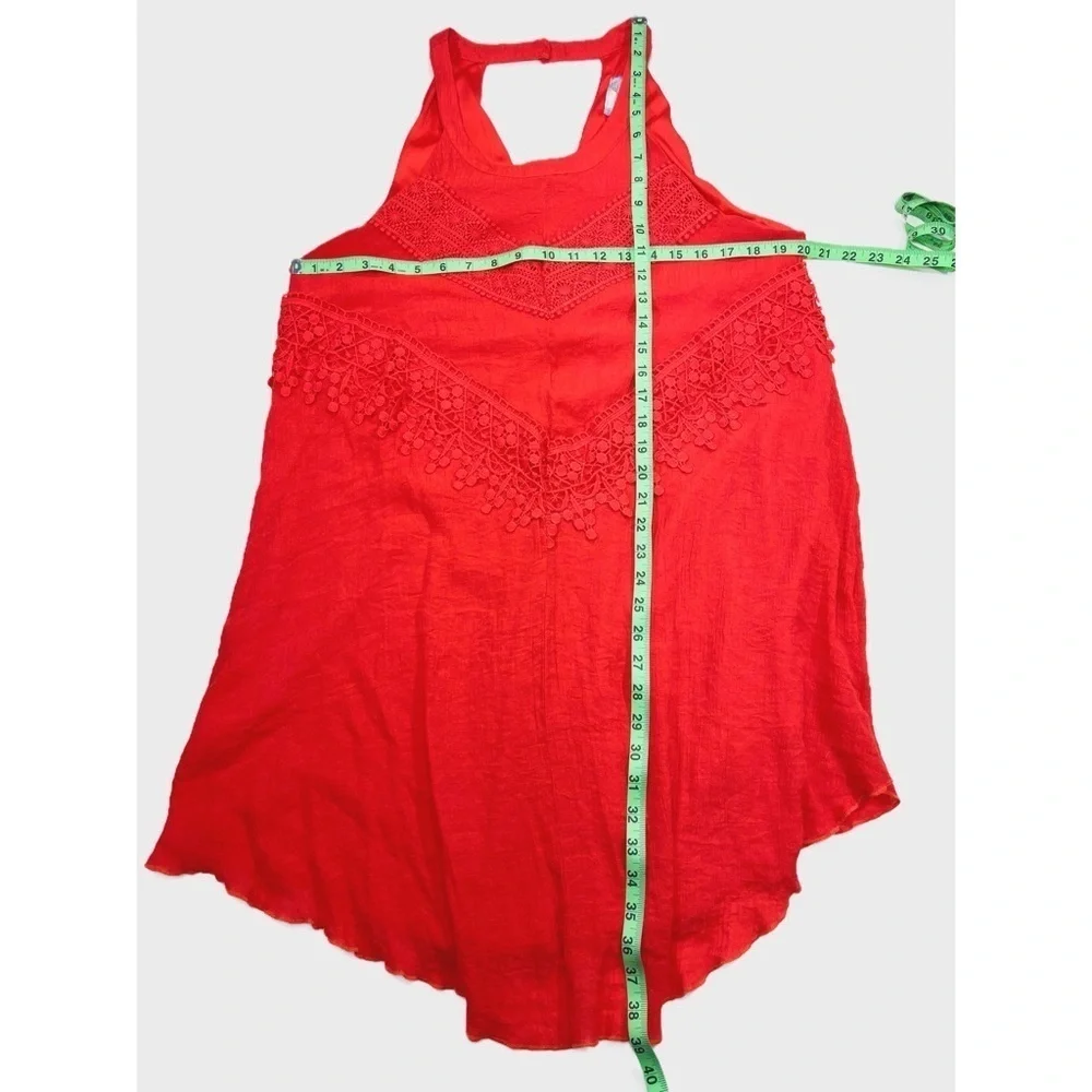 J Gee Pink Coral Sleeveless Lace Summer Beach Resort Wear Dress Womens size 1 X